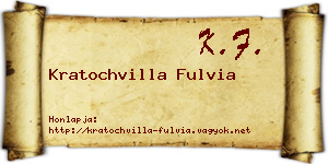 Kratochvilla Fulvia névjegykártya